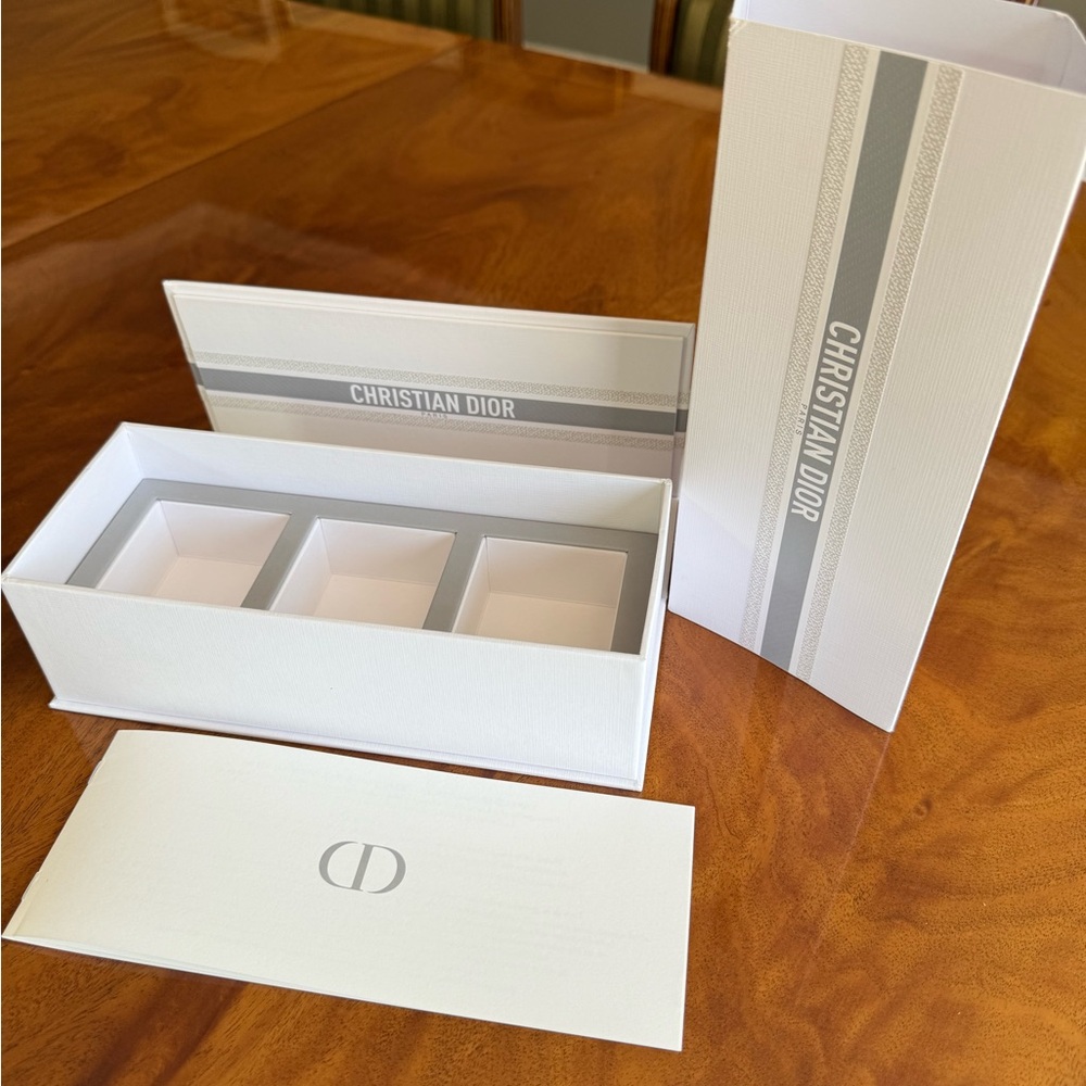 Dior White and Gray empty candles box can be Organizer Minimalist Accessories